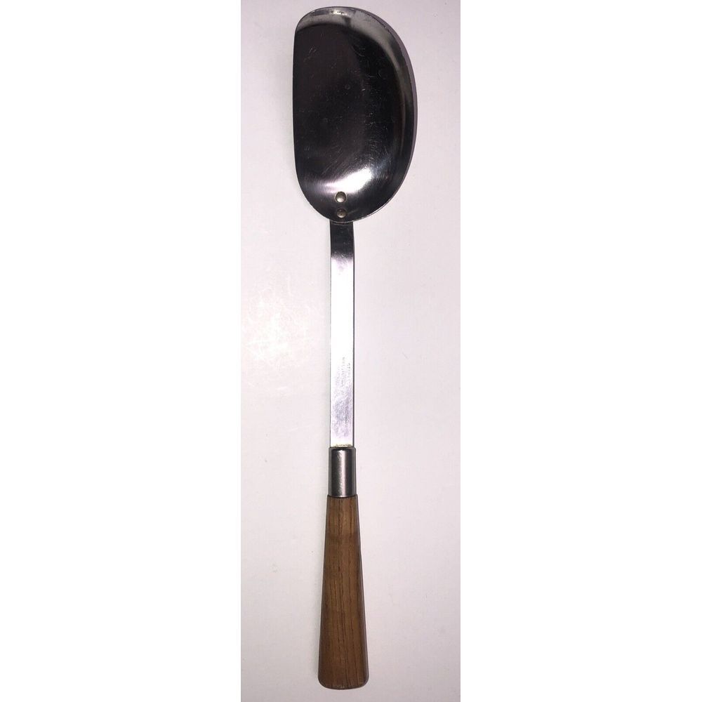 Vintage Millstone Ohio Stainless Spatula Spoon 14" Wood Handle